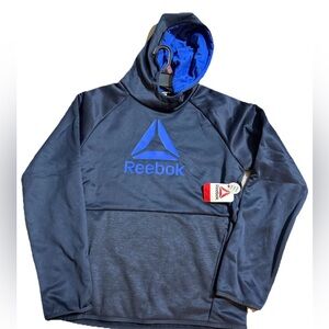 Reebok Boys Pullover Hoodie with Front Pocket Size XXL 18  Navy w/Cobalt Logo
